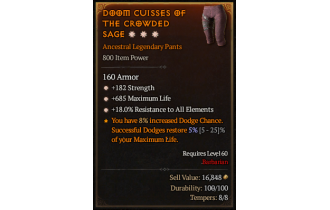 Legendary Pants[*18 ResistAll | *182 STR | *685 Life]