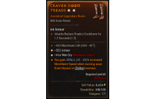 Legendary Boots[Barbarian | *4 WarCry | *352 Armor | 424 Life]