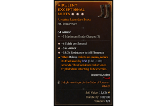 Legendary Boots[*18 ResistAll | *352 Armor | *6 SpS]