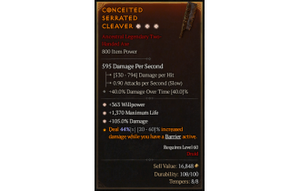 Legendary Two-Handed Axe[*105 DMG | *363 WP | *1370 Life]