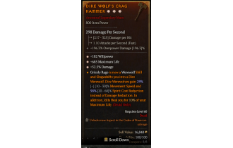 Legendary One-Handed Mace[*52.5 DMG | *182 WP | *685 Life]