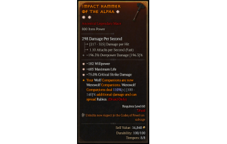 Legendary One-Handed Mace[*75 DMG_Crit | *182 WP | *685 Life]