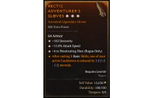 Legendary Gloves[PenetratingShot | *4 PenetratingShot | *15 ATKSPD | *182 DEX]