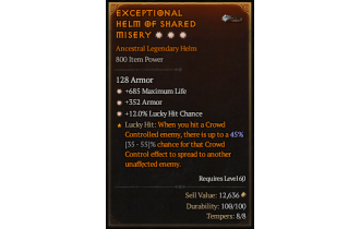 Legendary Helm[*12 LHC | *352 Armor | *685 Life]