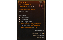 Legendary Pants[*352 Armor | *9 Dodge | *182 DEX]