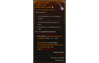 Legendary Amulet[Necromancer | *3 ImperfectlyBalanced | 8 Crit | 5.2 RCR]