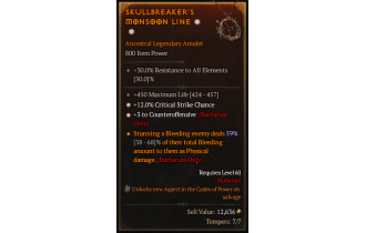 Legendary Amulet[Barbarian | *3 Counteroffensive | *12 Crit]