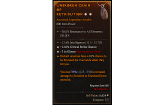 Legendary Amulet[Necromancer | *3 Gloom | *12 Crit | 12.4% INT]