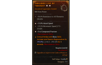 Legendary Amulet[Necromancer | *3 CompoundFracture | *15 ATKSPD | 19.5 MS]