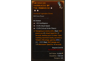 Legendary Gloves[*12 Crit | *15 ATKSPD | *182 INT]