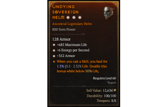 Legendary Helm[*352 Armor | *6 ENpS | *685 Life]