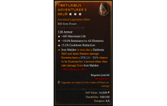 Legendary Helm[*13.2 CDR | *18 ResistAll | *685 Life]