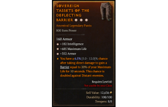 Legendary Pants[*352 Armor | *182 INT | *685 Life]