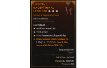 Legendary Pants[Rogue | *4 Heartseeker | *352 Armor | *685 Life]