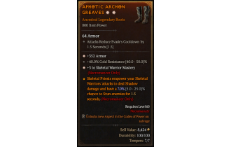 Legendary Boots[Necromancer | *3 SkelWarrior | *352 Armor]