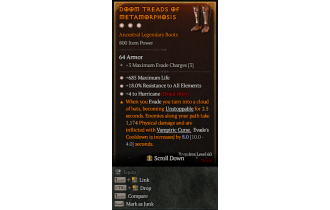 Legendary Boots[Druid | *4 Hurricane | *18 ResistAll | *685 Life]