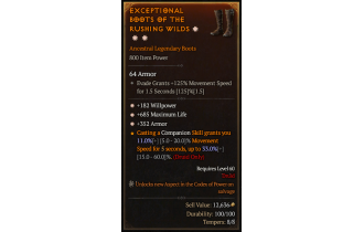 Legendary Boots[*352 Armor | *182 WP | *685 Life]