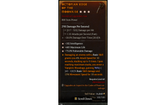 Legendary One-Handed Axe[*75 DMG_Vulnerable | *182 INT | *685 Life]