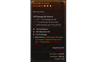 Legendary One-Handed Axe[*52.5 DMG | *182 INT | *685 Life]