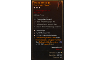 Legendary Two-Handed Mace[*150 DMG_Crit | *363 STR | *1370 Life]