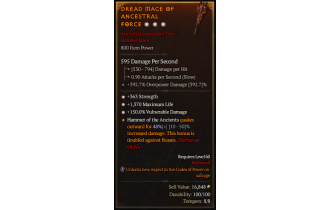 Legendary Two-Handed Mace[*150 DMG_Vulnerable | *363 STR | *1370 Life]