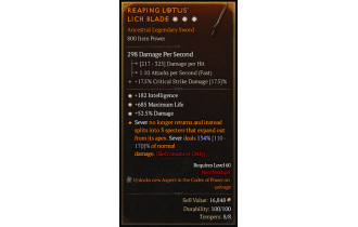 Legendary One-Handed Sword[*52.5 DMG | *182 INT | *685 Life]