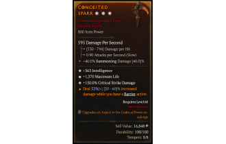 Legendary Two-Handed Scythe[*150 DMG_Crit | *363 INT | *1370 Life]