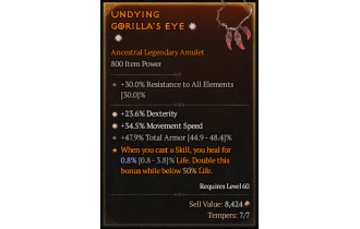 Legendary Amulet[*34.5 MS | *23.6% DEX | 47.9 TA]