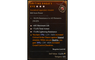 Legendary Amulet[*72.6 TA | *685 Life | *75 LR]