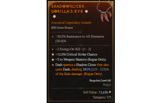 Legendary Amulet[Rogue | *3 WeaponMastery | *12 Crit]