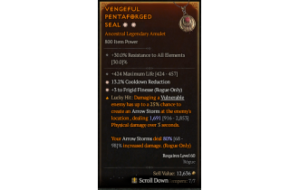 Legendary Amulet[Rogue | *3 FrigidFinesse | *13.2 CDR]