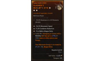 Legendary Amulet[Rogue | *3 Malice | *34.5 MS | *13.2 CDR]