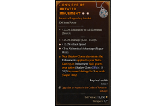 Legendary Amulet[Rogue | *3 AlchemicalAdvantage | *15 ATKSPD | 33 DMG]