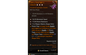 Legendary Amulet[Rogue | *3 WeaponMastery | *34.5 MS | *75 PR]