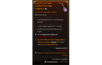 Legendary Amulet[Necromancer | *3 ImperfectlyBalanced | 8 Crit | 9.8 ATKSPD]