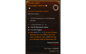 Legendary Amulet[Barbarian | *3 PitFighter | *34.5 MS]