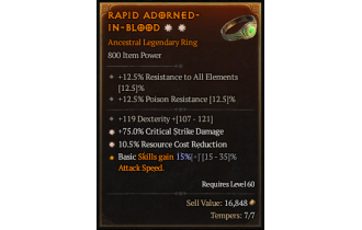 Legendary Ring[*75 DMG_Crit | *10.5 RCR | 119 DEX]