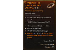 Legendary Ring[*15 ATKSPD | *75 DMG_Crit | 457 Life]