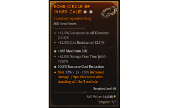 Legendary Ring[*685 Life | *10.5 RCR | 62 DMG_DoT]