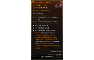 Legendary Ring[*15 ATKSPD | *685 Life | *75 DMG_Crit]