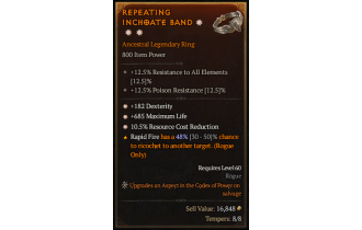 Legendary Ring[*182 DEX | *685 Life | *10.5 RCR]