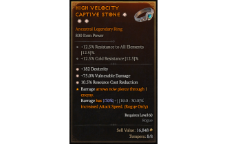 Legendary Ring[*182 DEX | *75 DMG_Vulnerable | *10.5 RCR]