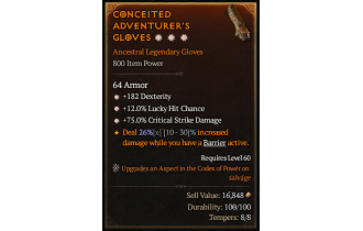 Legendary Gloves[*12 LHC | *75 DMG_Crit | *182 DEX]