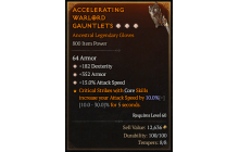 Legendary Gloves[*15 ATKSPD | *352 Armor | *182 DEX]