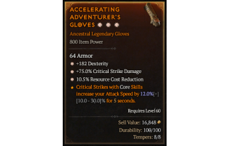 Legendary Gloves[*75 DMG_Crit | *10.5 RCR | *182 DEX]