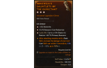 Legendary Gloves[*68.7 LH:Res | *10.5 RCR | *182 DEX]