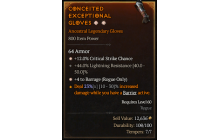 Legendary Gloves[Barrage | *4 Barrage | *12 Crit]