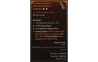 Legendary Gloves[RapidFire | *4 RapidFire | *15 ATKSPD | 444 Life]