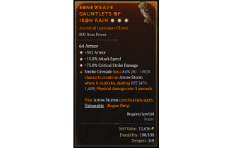 Legendary Gloves[*15 ATKSPD | *75 DMG_Crit | *352 Armor]