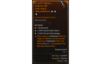 Legendary Gloves[*12 Crit | *75 DMG_Crit | *182 DEX]